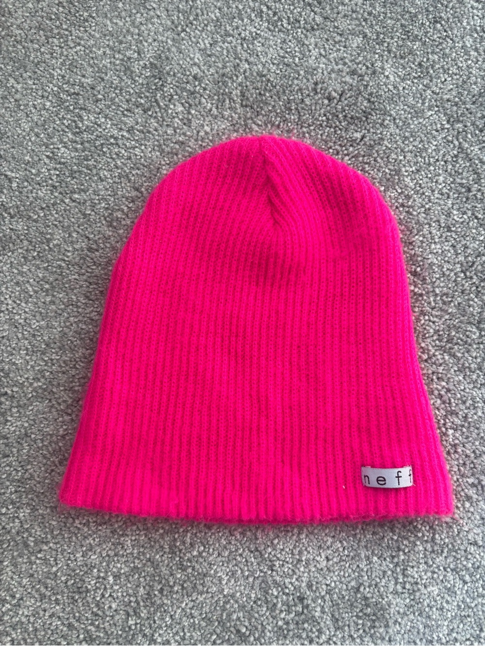 Neff Kids Bright Pink Ribbed Beanie